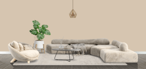 cat ruang tamu warna beige