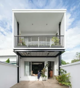 desain rumah 6x12 balkon