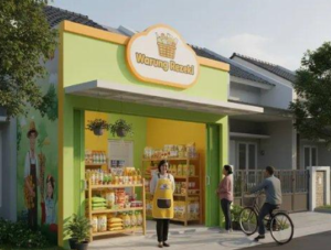 desain warung dengan warna cerah