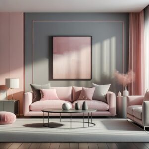 kombinasi warna cat baby pink dan abu muda