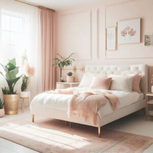 kombinasi warna cat baby pink dan beige