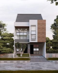 rumah 2 lantai asimetris