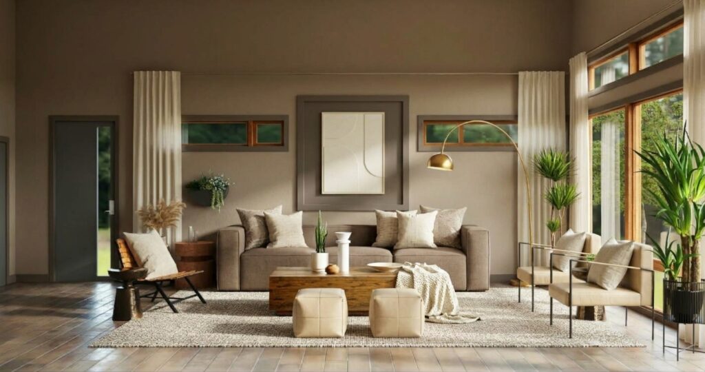inspirasi warna taupe untuk cat dinding